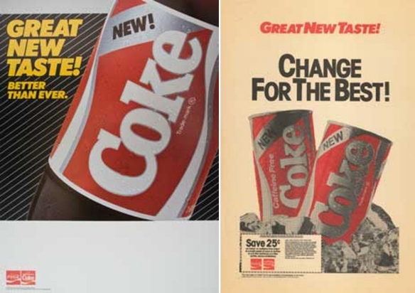 1985년 출시됐다 실패로 마무리 됀 코카콜라의 신제품 '뉴코크'의 당시 광고 포스터 [출처=코크 스토리]