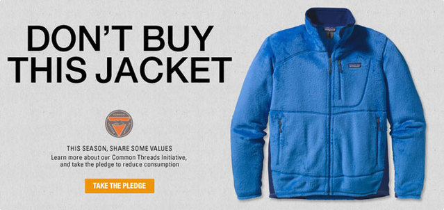 파타고니아의 'Don't buy this jacket' 광고. 출처: 파타고니아