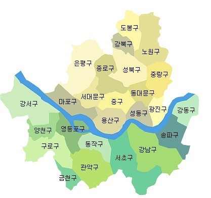 서울 지도. 서울은 좁고 갈 곳은 많다.