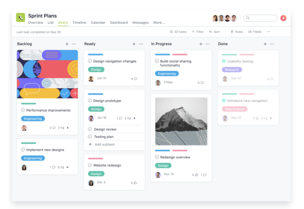 프로젝트에 포함된 사람들과 진행현황을 보고 업무를 파악할 수 있다. (사진=아사나)