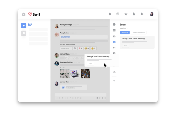 사이드바에 업무용 제품을 배치해 드래그앤드롭을 활용했다. (사진=스윗)