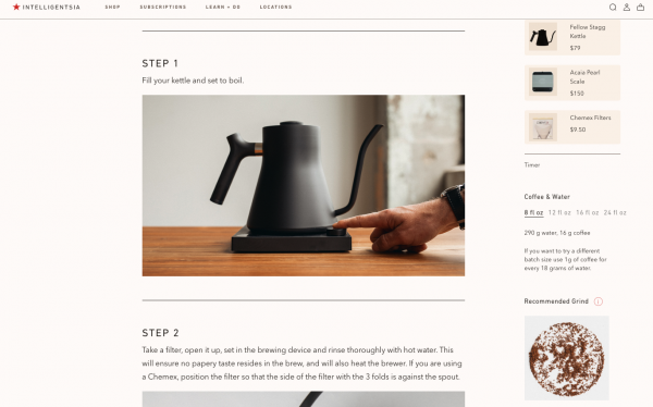 인텔리젠시아 커피는 블로그에 맛있는 커피를 만드는 온갖 노하우를 제공한다. (사진출처: 인텔리젠시아 블로그)