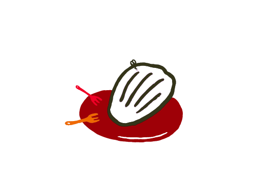 몽심의 대표 상품인 마들렌을 활용한 로고 (출처: creative mongsim)
