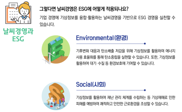 날씨경영 ESG 사례집: 한국기상산업기술원(https://wm.kmiti.or.kr/) 제공