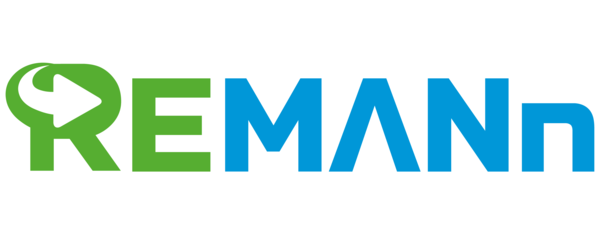 재활용(Recyle)과 재사용(Reuse) 가치를 담은 재제조를 화살표 기호로 디자인한 리맨 로고