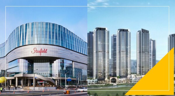 스타필드 수원(좌), 힐스테이트 더운정(우)