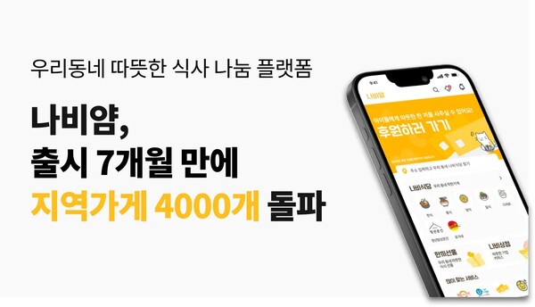 출시 7개월 만에 4000개 지역가게 돌파[출처:나눔비타민]