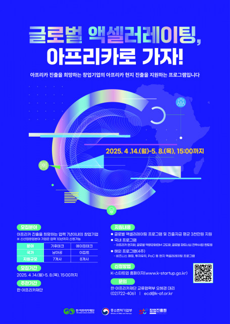 ‘2025년 글로벌 액셀러레이팅 지원사업’ 아프리카 권역 홍보 포스터 [제공=한·아프리카재단]