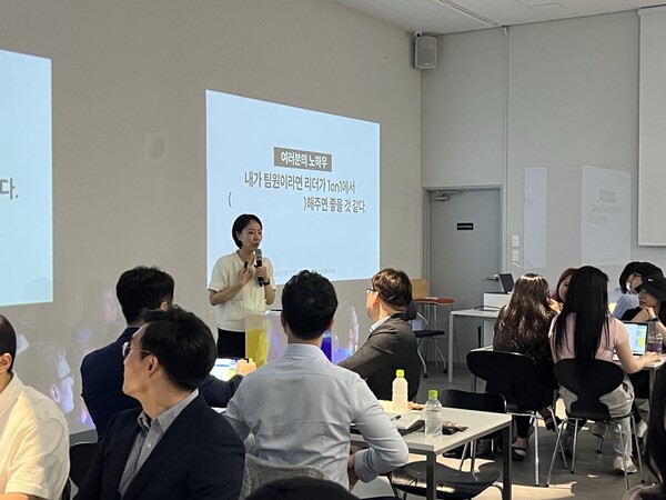 대학내일 이윤경 팀장은 3년전 1on1의 중요성을 느껴 실천해오고 있다.[사진:임종은 기자]