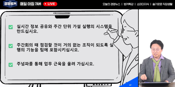 김경민 대표가 4월 21일 김경민의 경영벙커를 진행하고 있는 장면[출처:가인지TV]