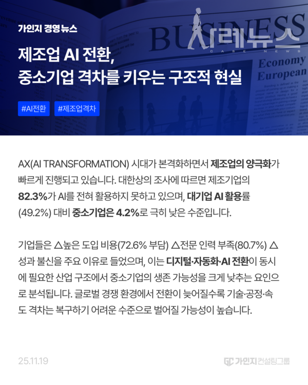 2025년 11월 19일 오늘의 경영뉴스 [제공: 가인지컨설팅그룹]